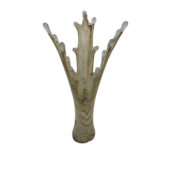 Vintage Mcm Kirch Made In Europe Rare Splash 15" Hand Blown Vase Swung - Picture 2 of 9